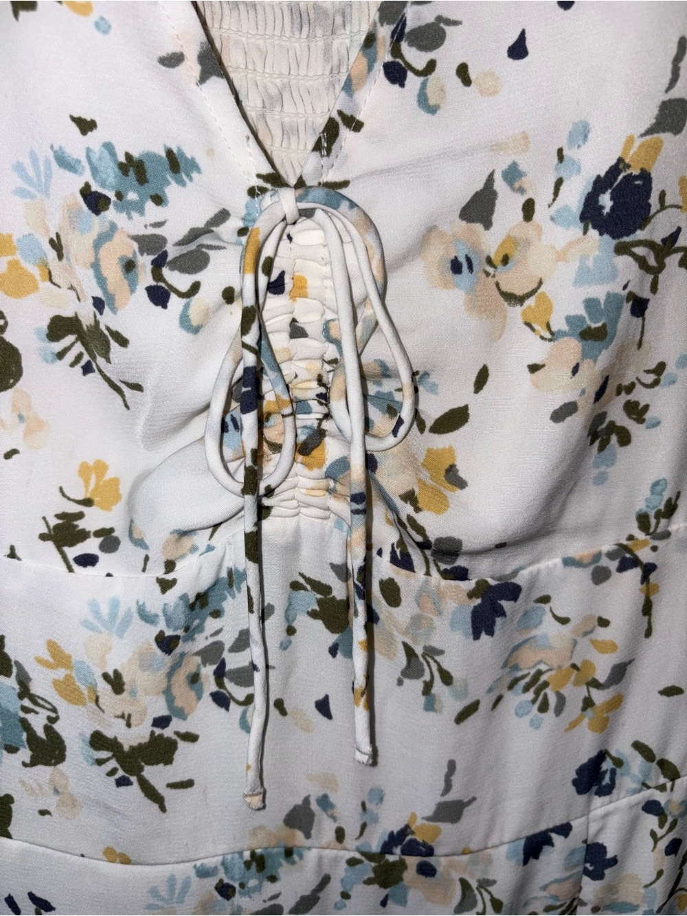 Abercrombie & Fitch Floral Milkmaid Midi Dress Smocked Puff Sleeve M - Picture 4 of 7